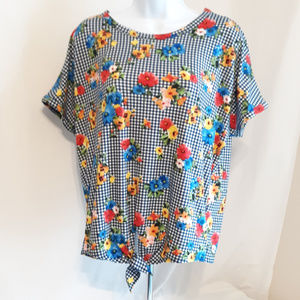 Caution To The Wind Floral Short Sleeve Top Size L